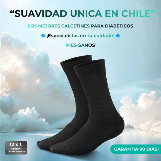 CALCETINES ESPECIALES PARA DIABETICOS SIN COSTURA, NO APRIETAN NI DEJAN MARCAS - PIES SANOS® PACK 12 PARES