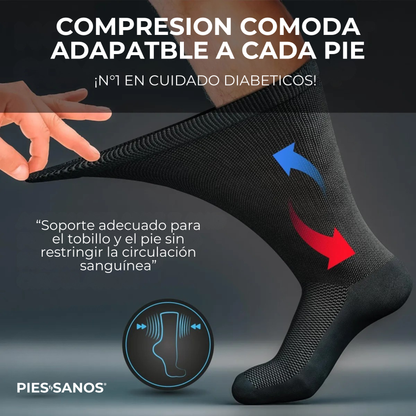 CALCETINES ESPECIALES PARA DIABETICOS SIN COSTURA, NO APRIETAN NI DEJAN MARCAS - PIES SANOS® PACK 12 PARES