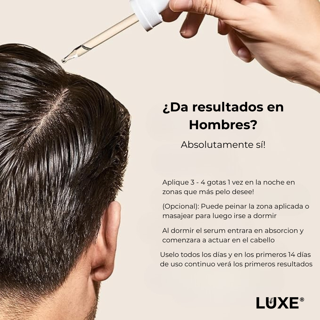 Serum de Crecimiento Capilar Luxe® Resultados en 14 días